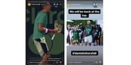Nick Kyrgios' Instagram story.
